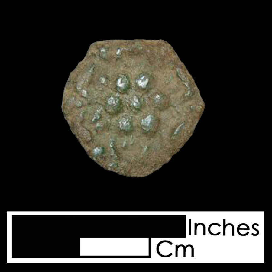 Image of copper alloy leather ornament, Tudor Rose.