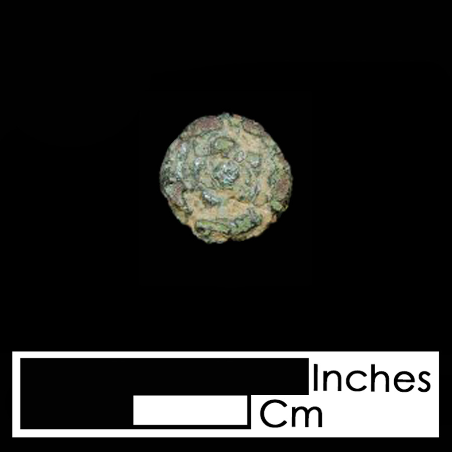 Image of copper alloy leather ornament, Tudor Rose.
