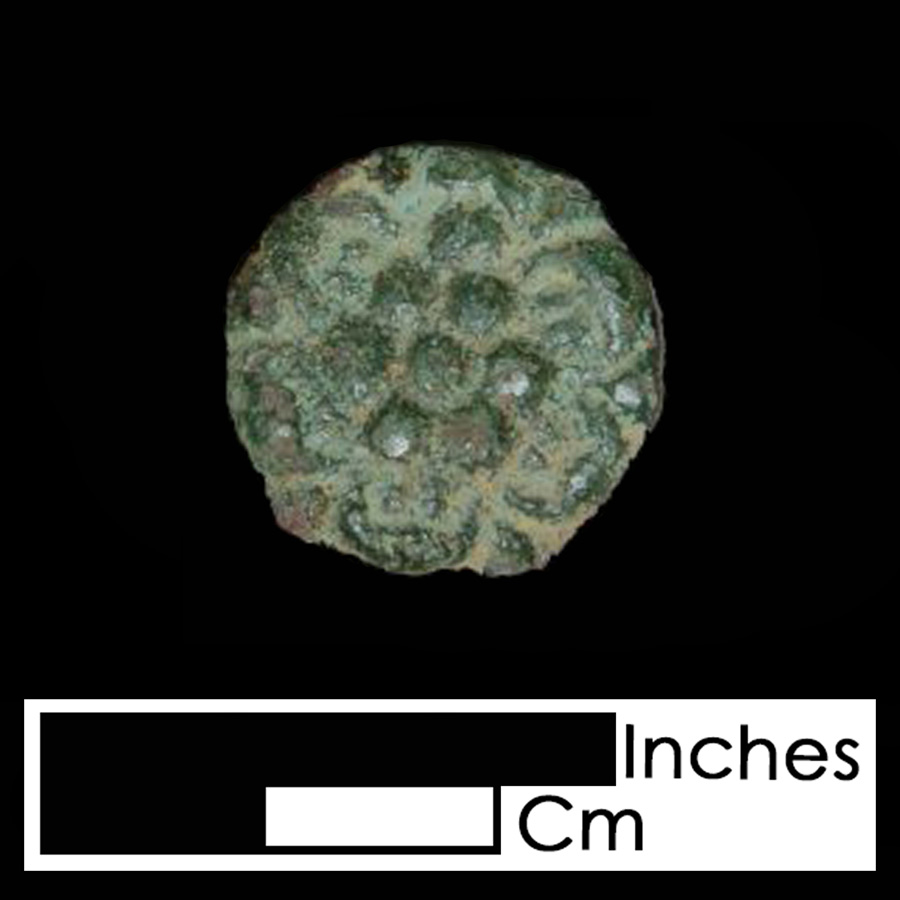 Image of copper alloy leather ornament, Tudor Rose.