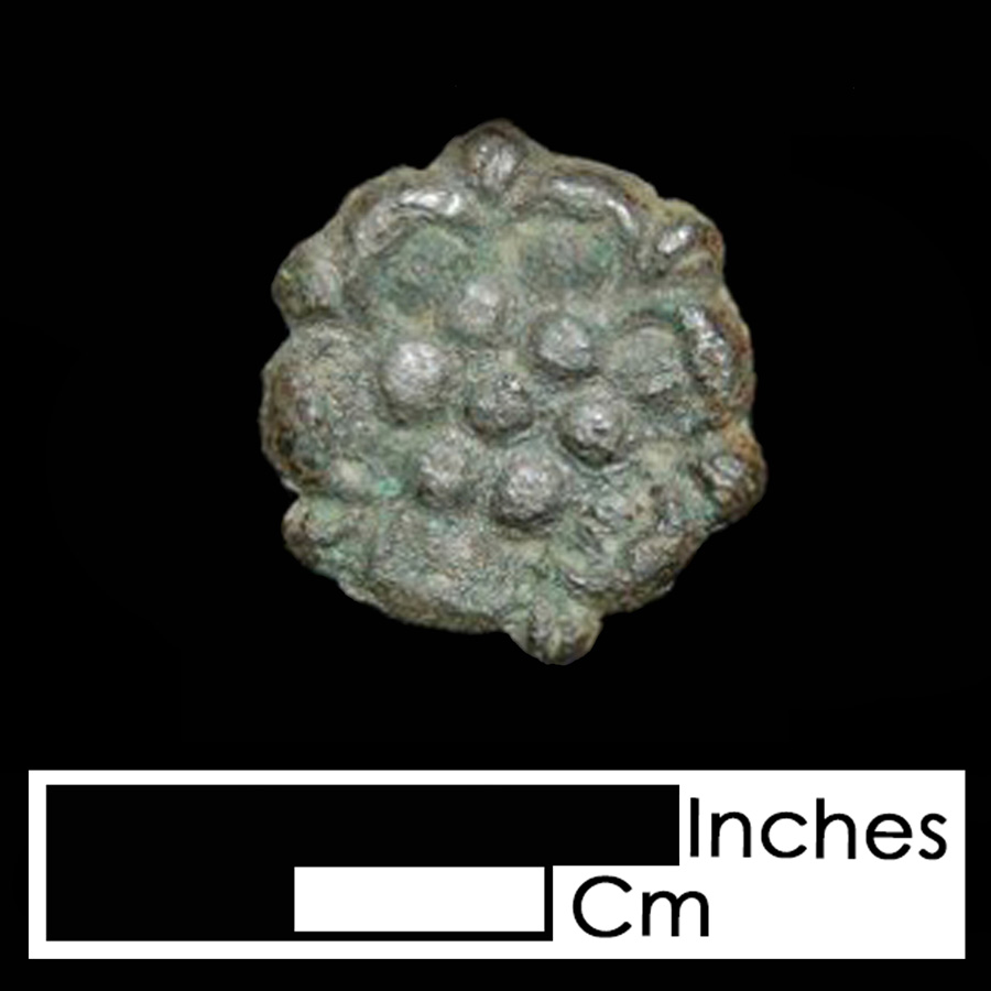 Image of copper alloy leather ornament, Tudor Rose.