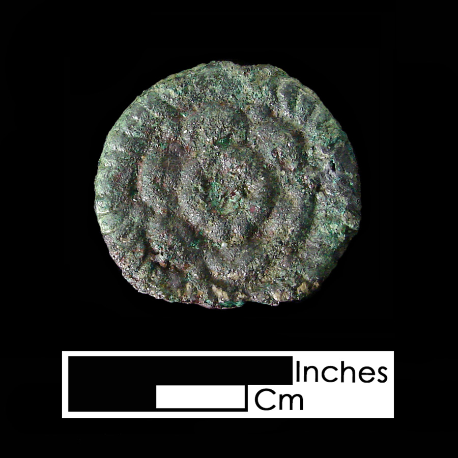 Image of copper alloy leather ornament, Tudor Rose.