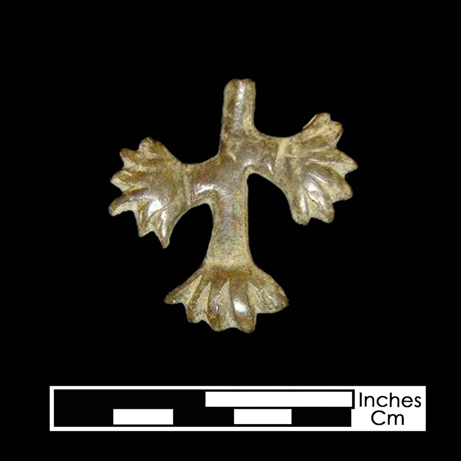 Image of copper alloy leather ornament, Branch-like.