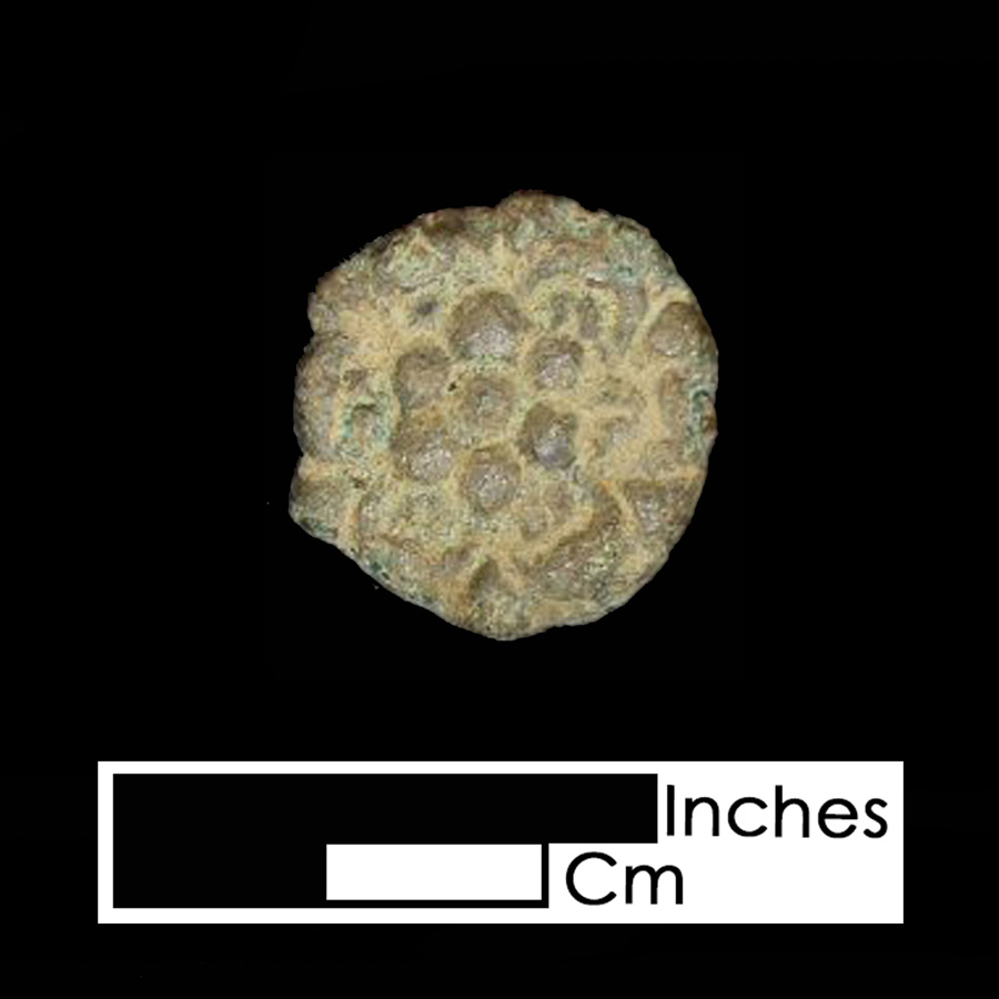 Image of copper alloy leather ornament, Tudor Rose.