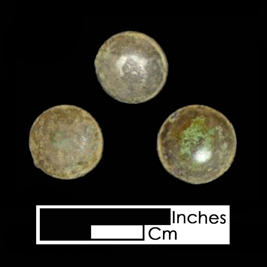 Image of copper alloy leather ornament, Plain Dome.