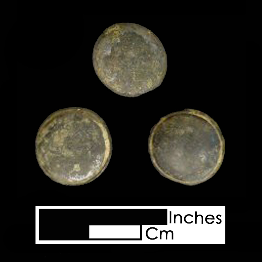 Image of copper alloy leather ornament, Plain Dome.
