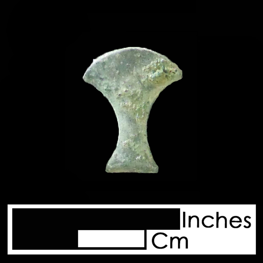 Image of copper alloy leather ornament, Axe Head.