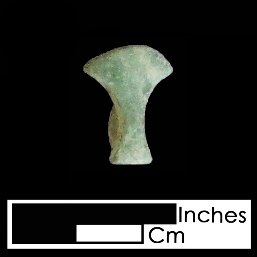 Image of copper alloy leather ornament, Axe Head.