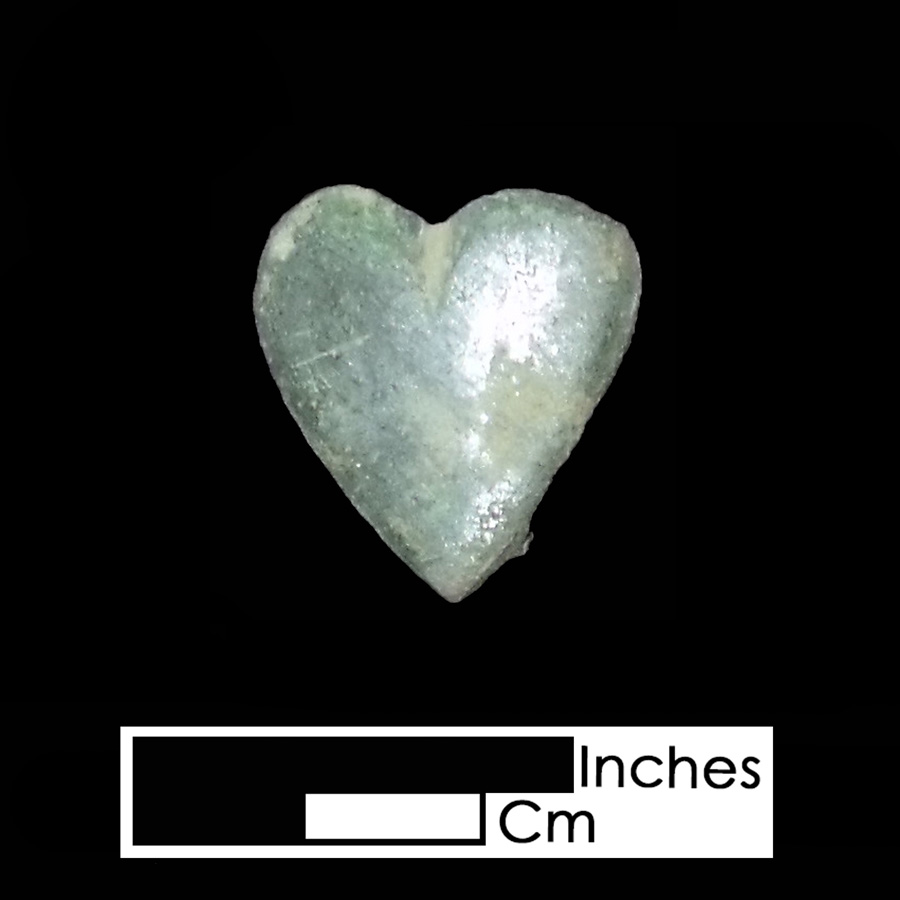 Image of copper alloy leather ornament, Heart.