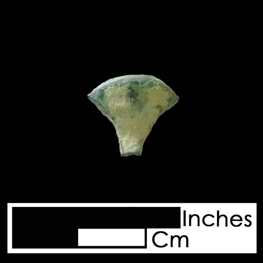 Image of copper alloy leather ornament, Axe Head.