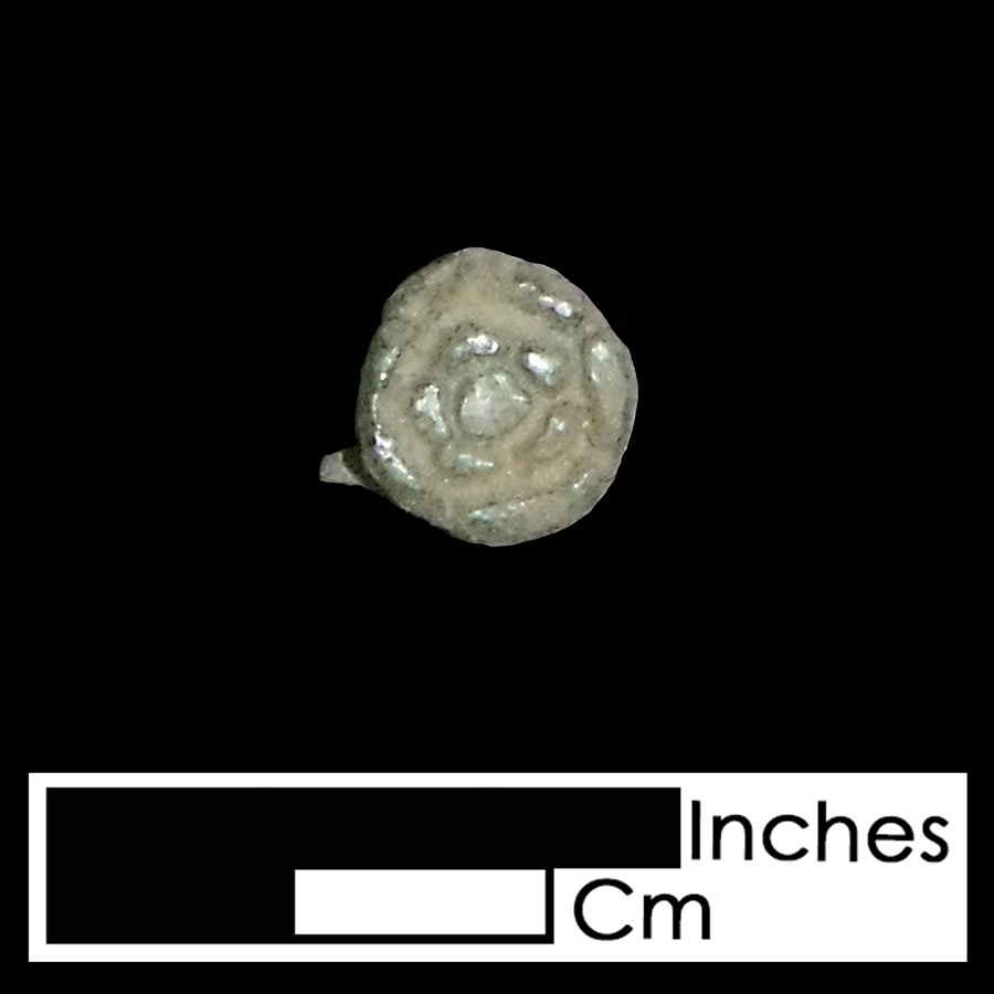 Image of copper alloy leather ornament, Tudor Rose.