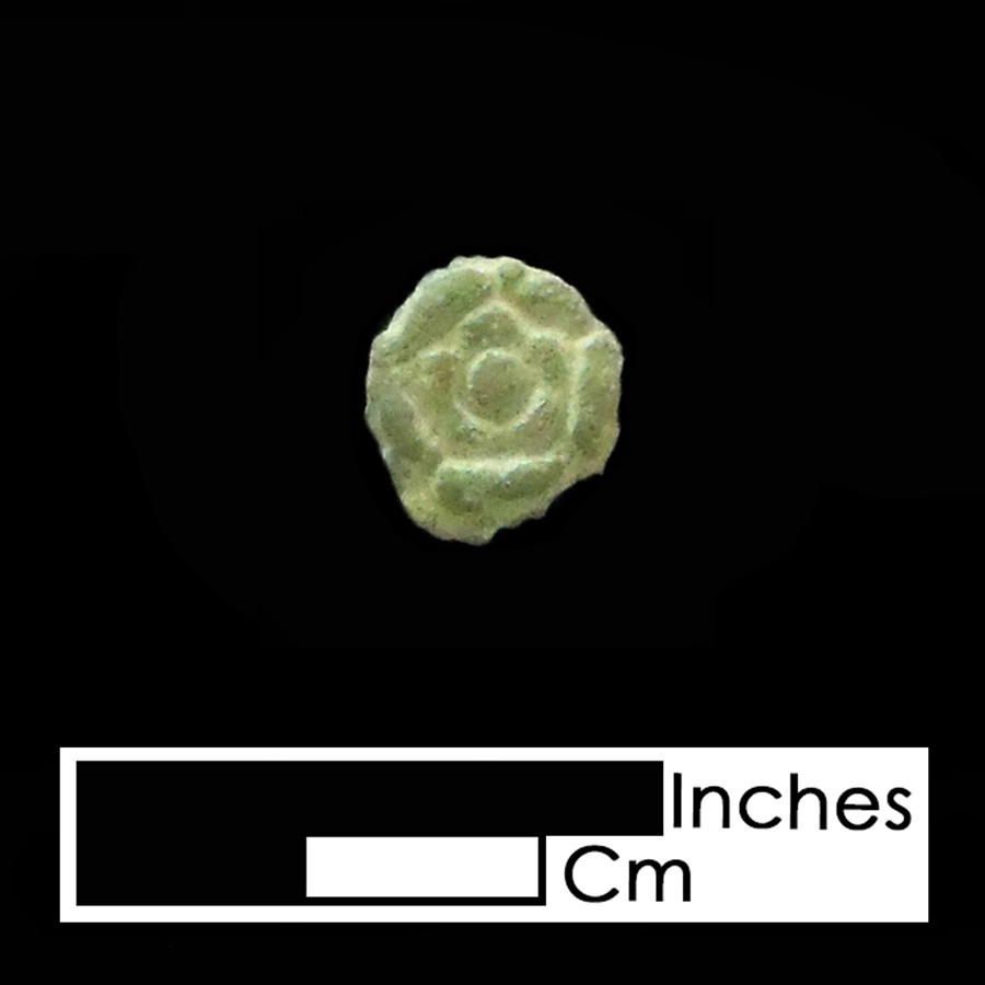 Image of copper alloy leather ornament, Tudor Rose.