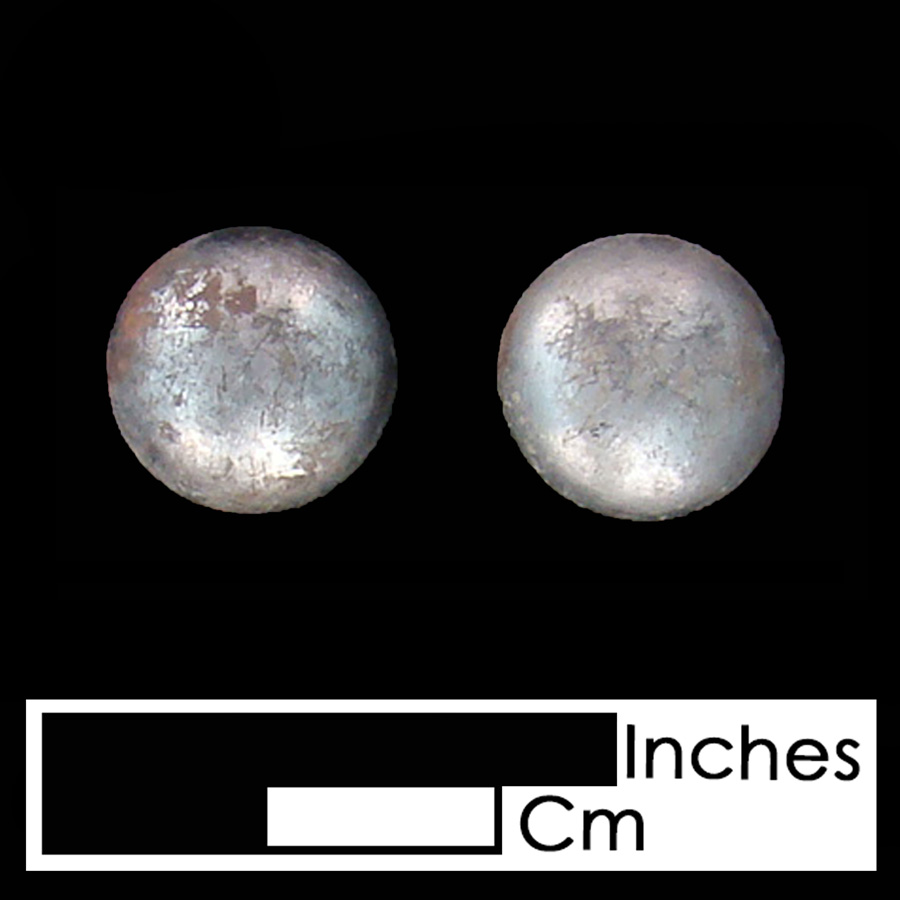 Image of white metal alloy leather ornament, "Spot."