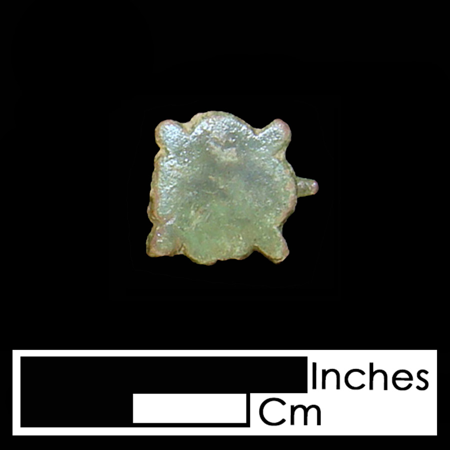 Image of copper alloy leather ornament, Quatrefoil.