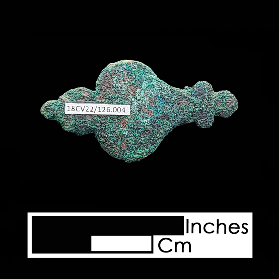 Image of copper alloy leather ornament, Trifid Bleeding Heart.