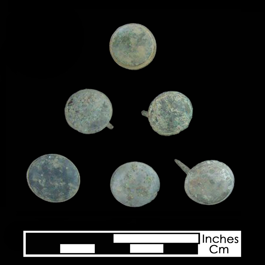Image of copper alloy leather ornament, Plain Dome.