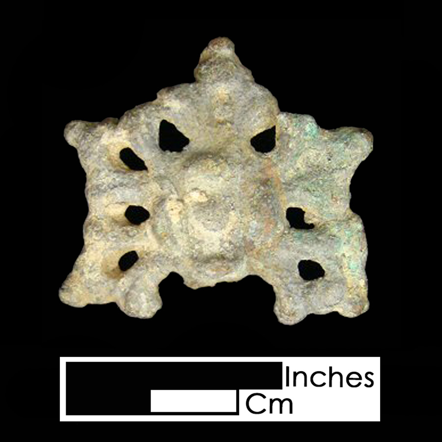Image of copper alloy leather ornament, Openwork, Flower.