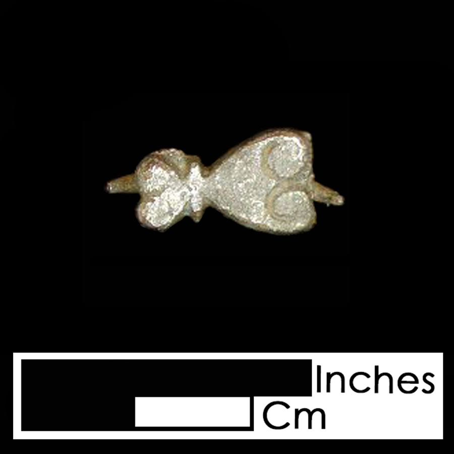 Image of copper alloy leather ornament, Heart-like.