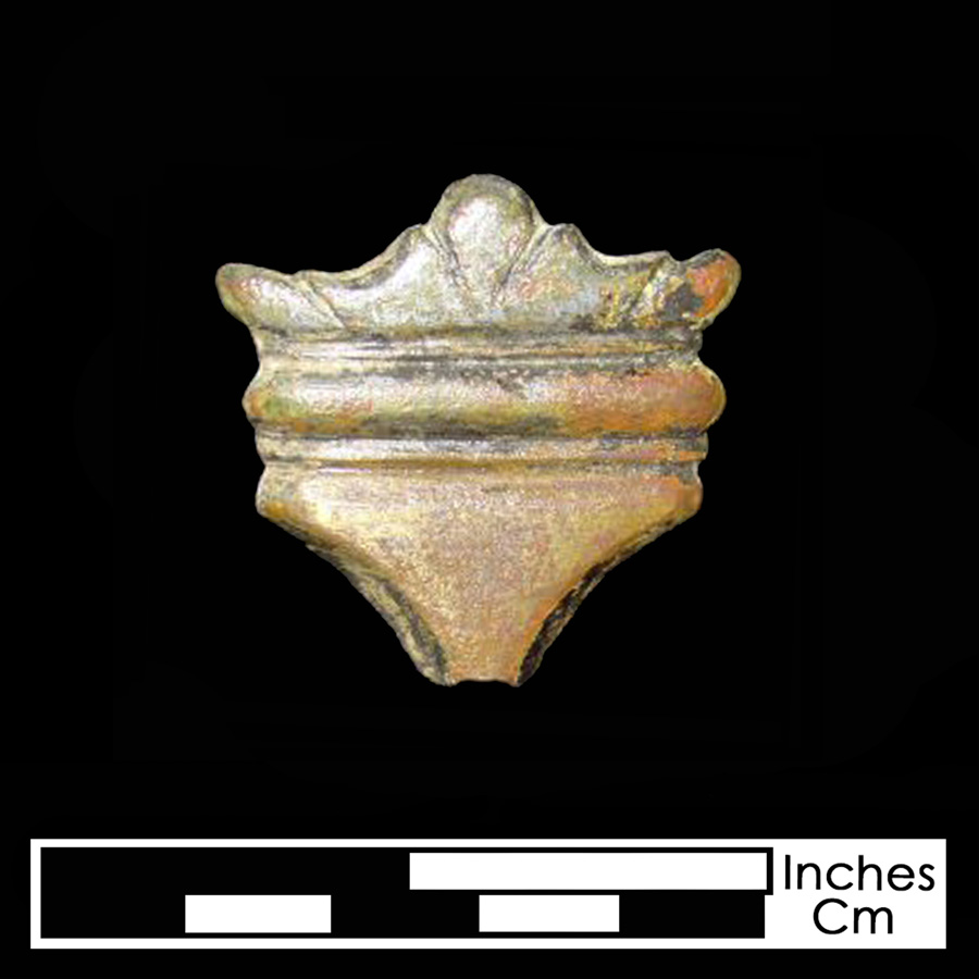 Image of copper alloy leather ornament, Large Asymmetric.