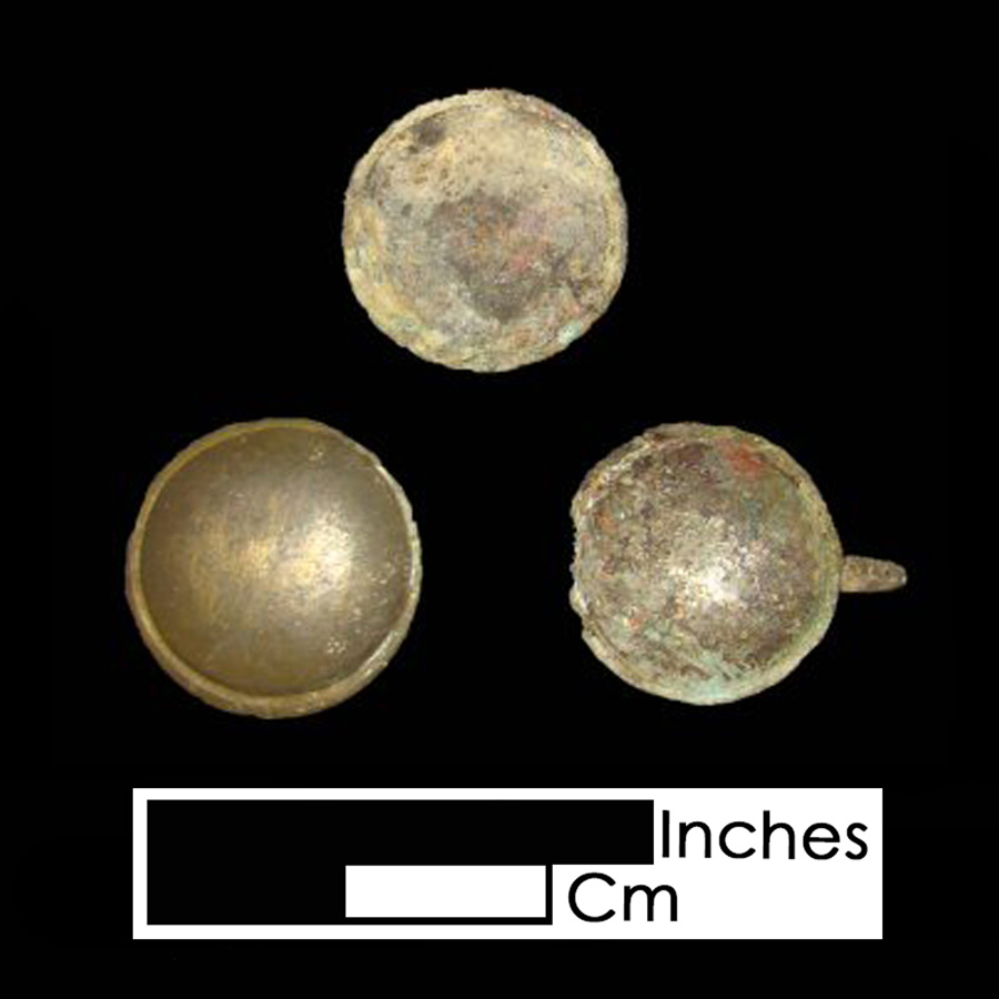 Image of copper alloy leather ornament, Plain Dome.