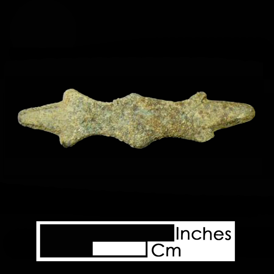 Image of copper alloy leather ornament, Trifid Bar.