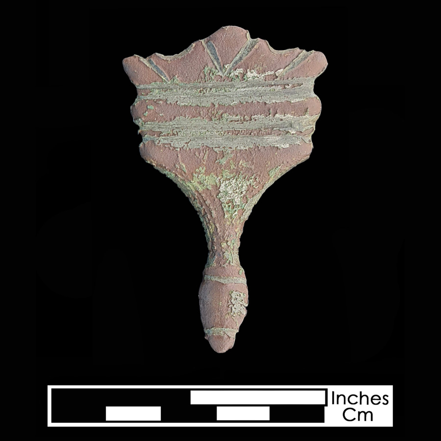 Image of copper alloy leather ornament, Large Asymmetric.