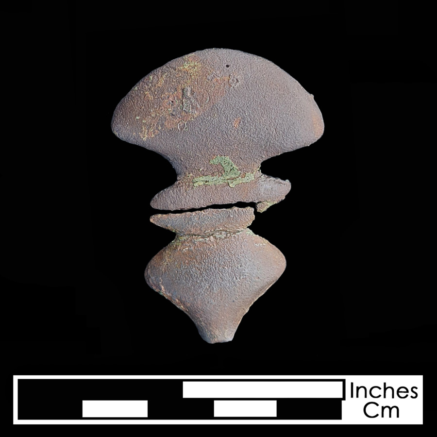 Image of copper alloy leather ornament, Large Asymmetric.