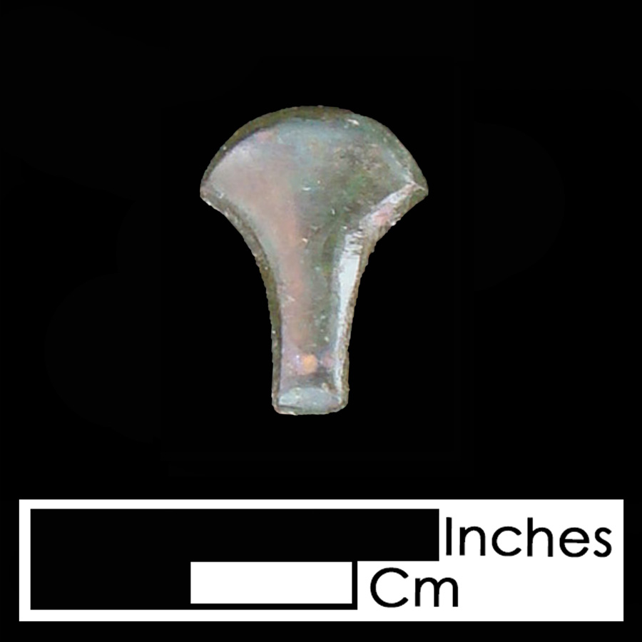 Image of copper alloy leather ornament, Axe Head.