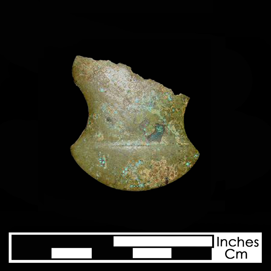 Image of copper alloy leather ornament, Large Asymmetric.
