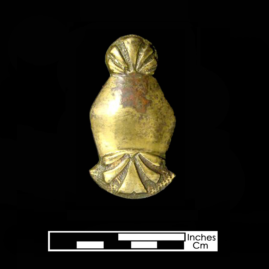 Image of copper alloy leather ornament, Large Asymmetric.