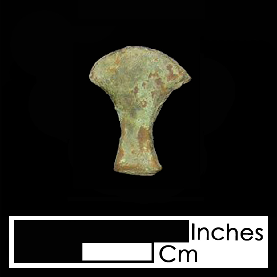 Image of copper alloy leather ornament, Axe Head.