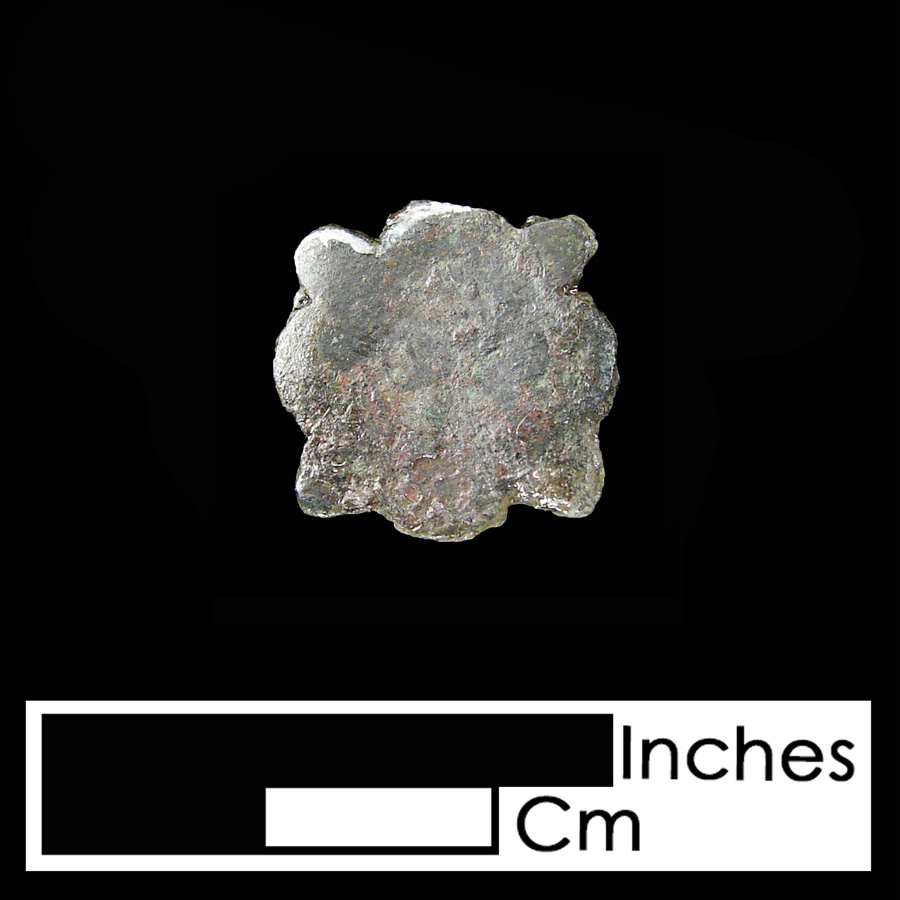 Image of copper alloy leather ornament, Quatrefoil.