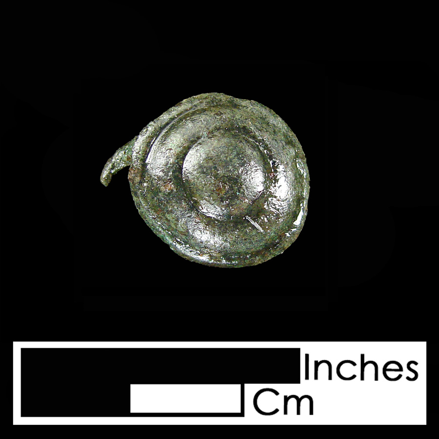 Image of copper alloy leather ornament, Dome with Concentric Circle.