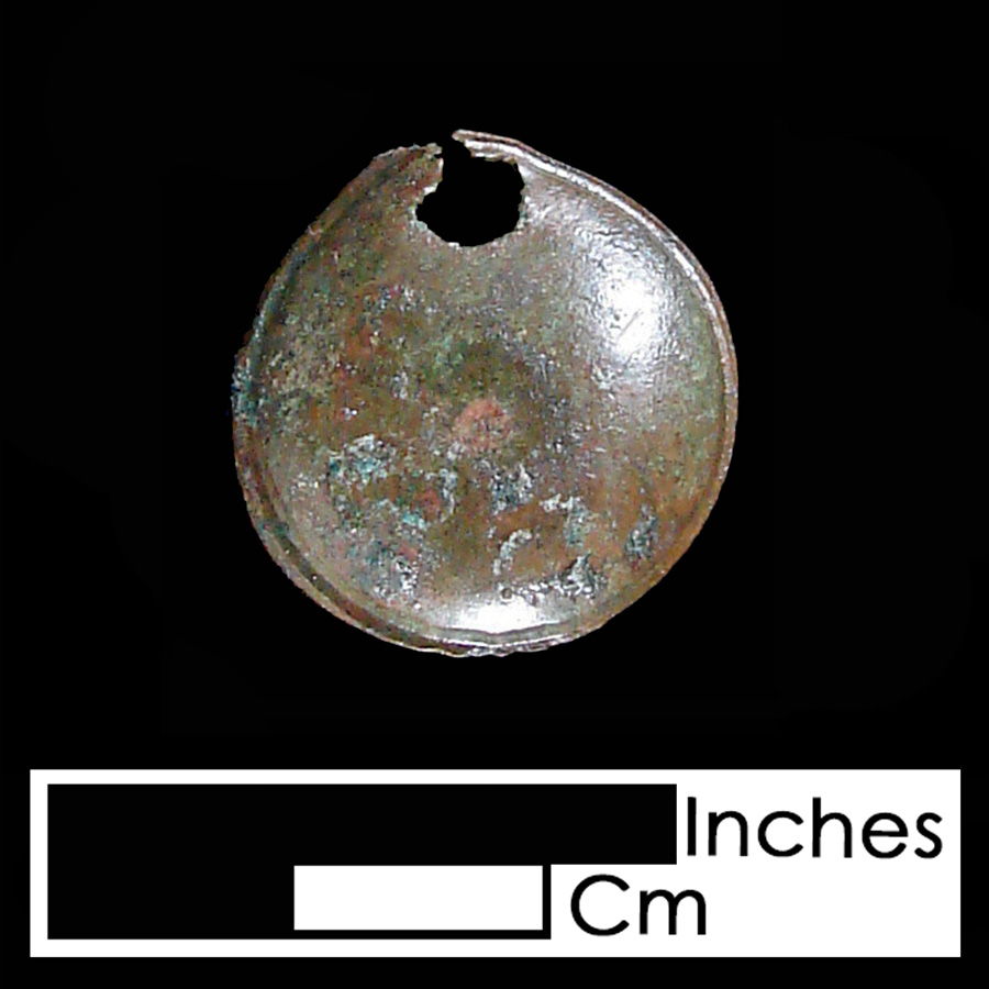 Image of leather ornament, Plain Dome.
