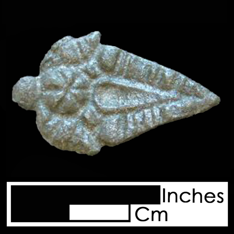 Image of copper alloy leather ornament, Decorative Leaf.
