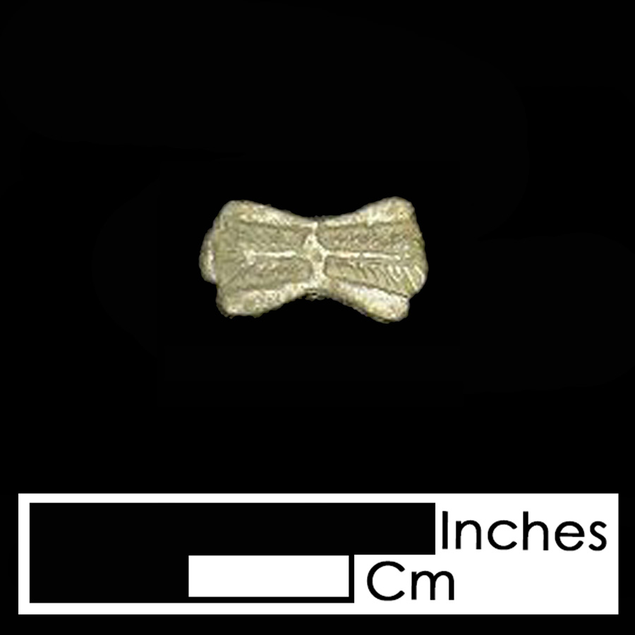 Image of silver leather ornament, Fleur-de-lis.