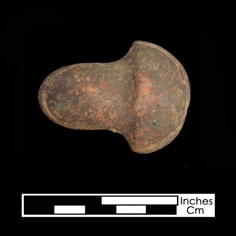Image of copper alloy leather ornament, Large Asymmetric.
