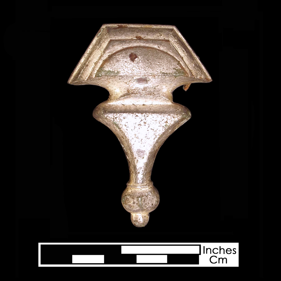 Image of copper alloy leather ornament, Large Asymmetric.