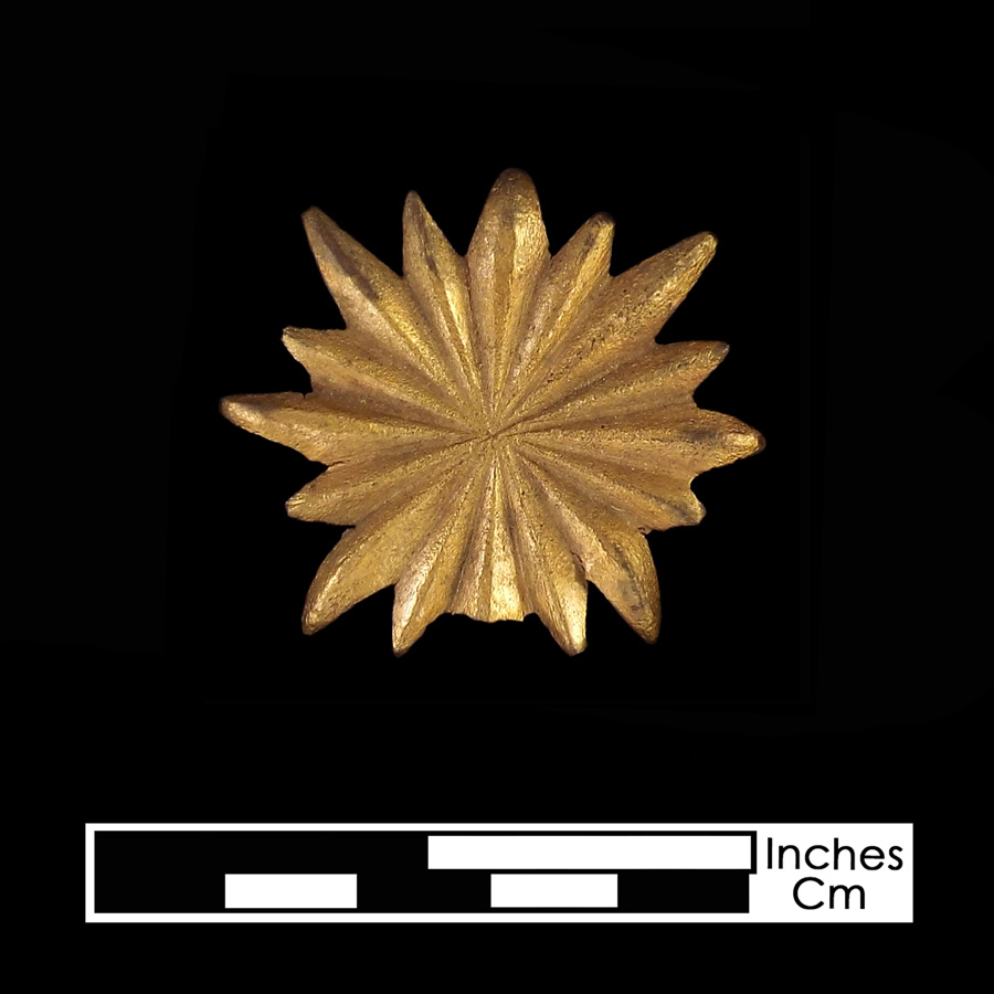 Image of copper alloy leather ornament, Starburst.