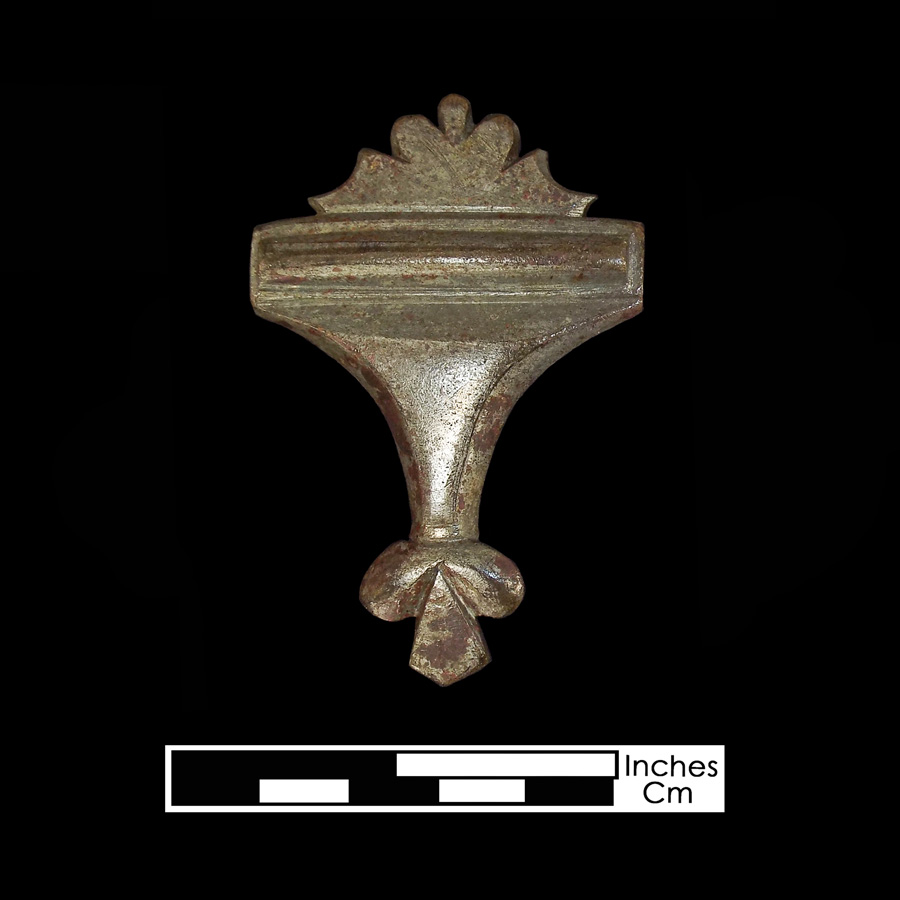 Image of copper alloy leather ornament, Large Asymmetric.