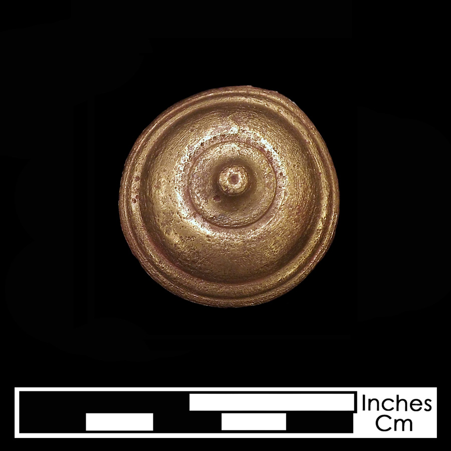 Image of copper alloy leather ornament, Dome with Nipple.