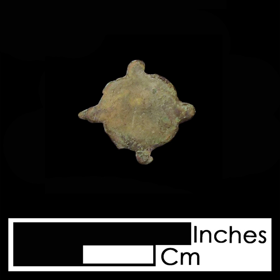 Image of copper alloy leather ornament, Quatrefoil.