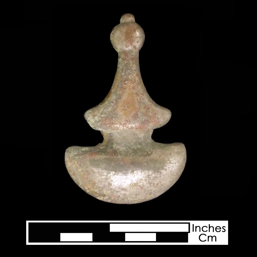 Image of copper alloy leather ornament, Large Asymmetric.