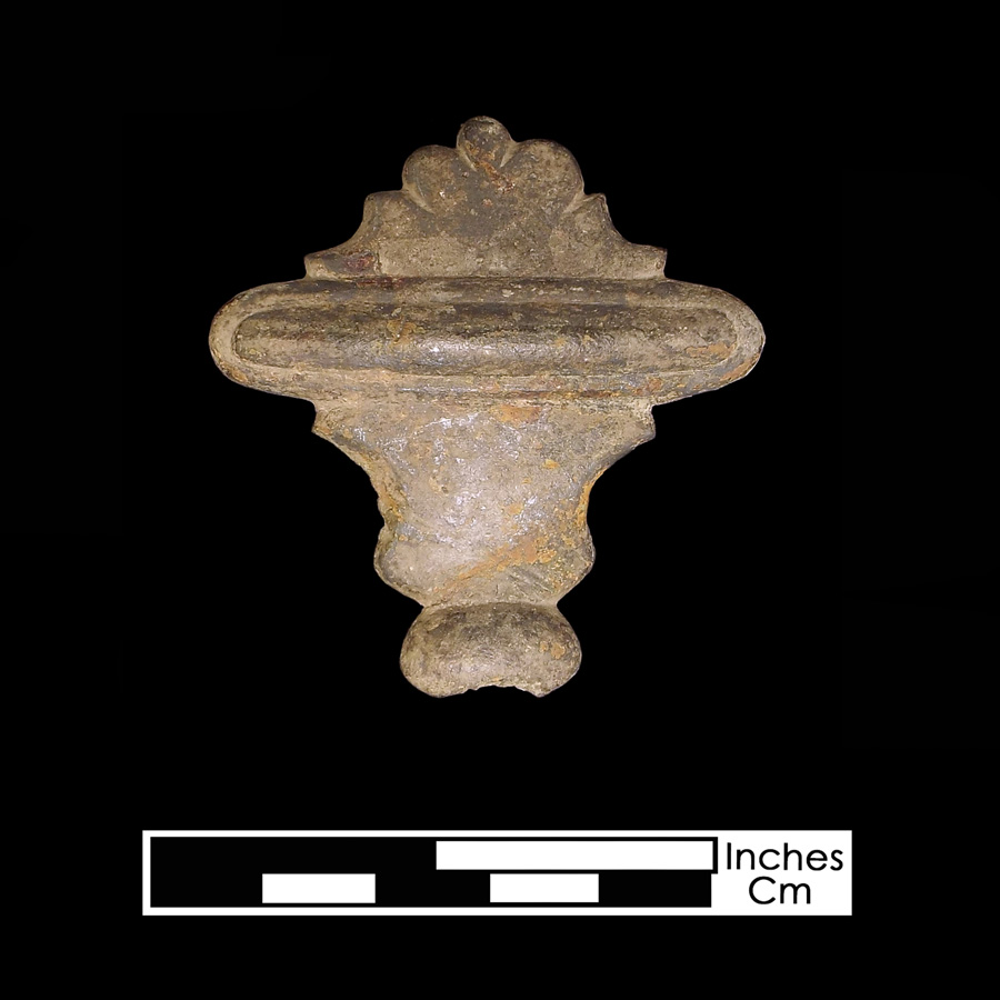 Image of copper alloy leather ornament, Large Asymmetric.