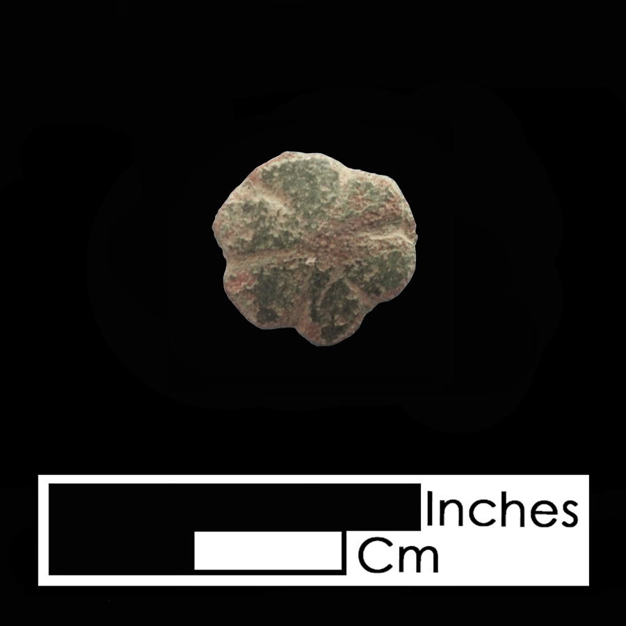 Image of copper alloy leather ornament, Sexfoil.