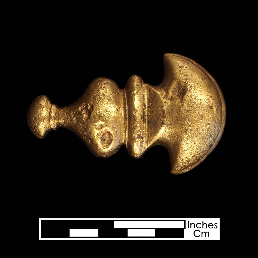Image of copper alloy leather ornament, Large Asymmetric.