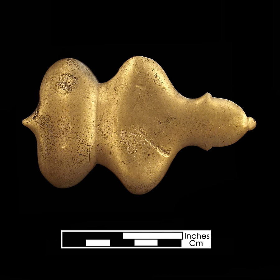 Image of copper alloy leather ornament, Large Asymmetric.