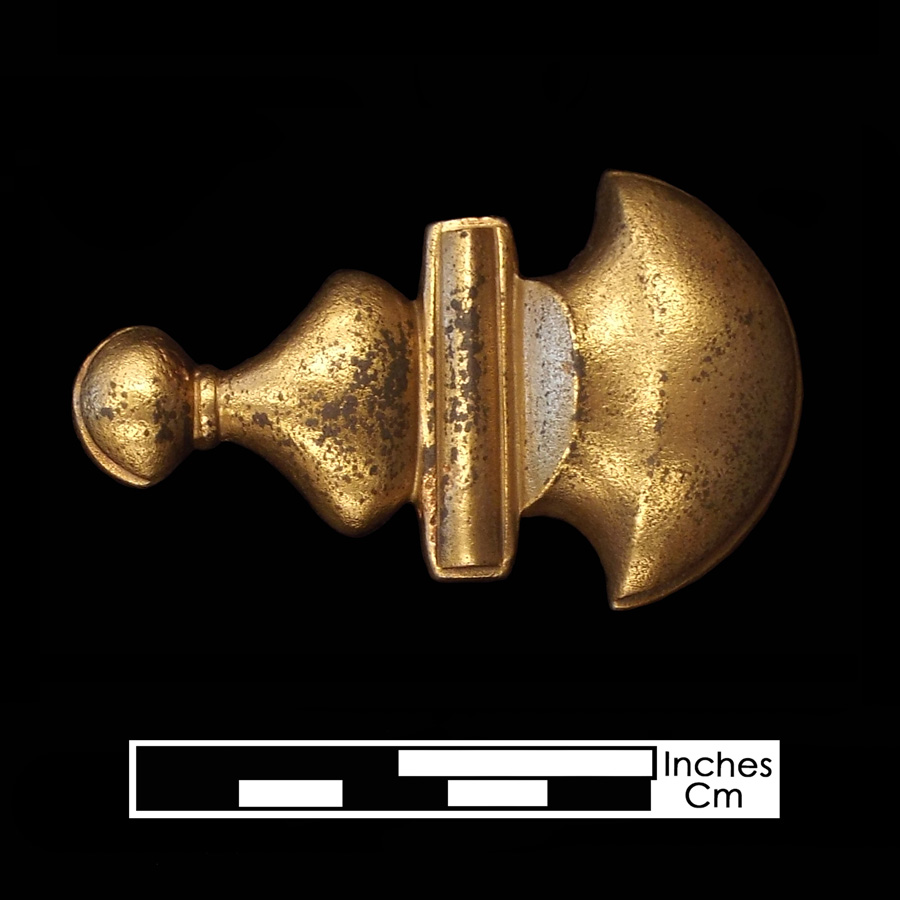 Image of copper alloy leather ornament, Large Asymmetric.