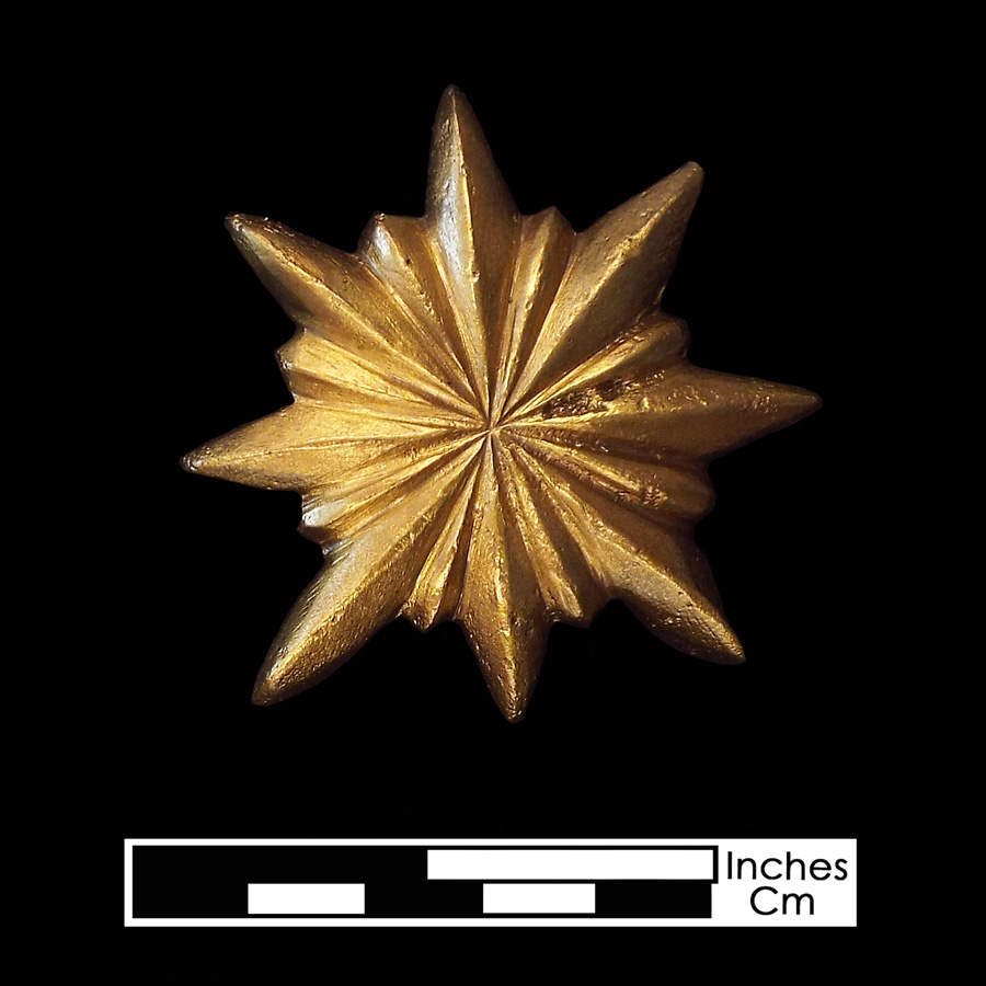 Image of copper alloy leather ornament, Starburst.