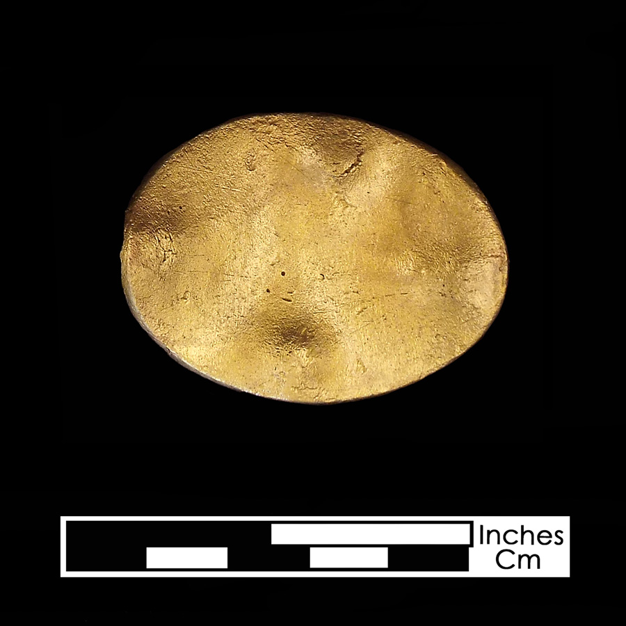 Image of copper alloy leather ornament, Plain Oval, Flat.