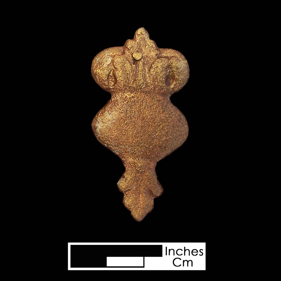 Image of copper alloy leather ornament.
